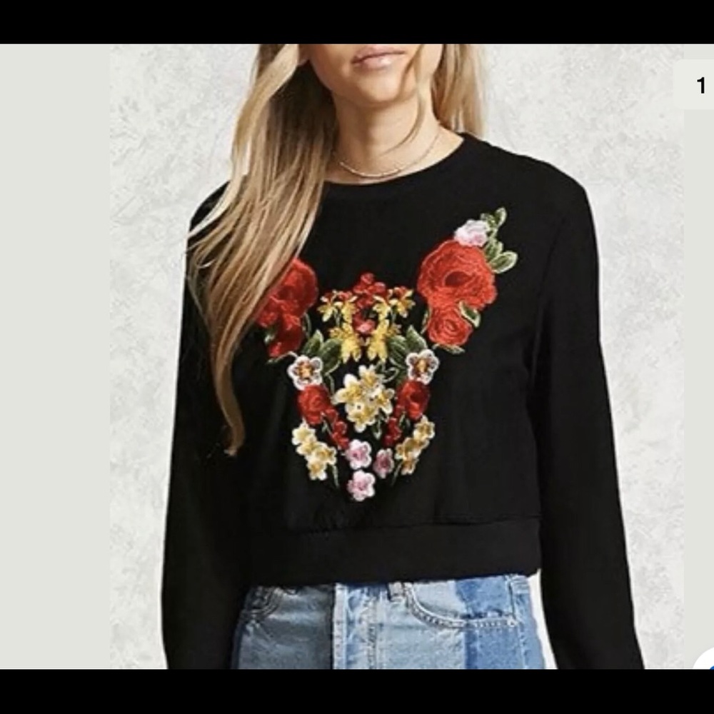 Floral embroidered Knit Top